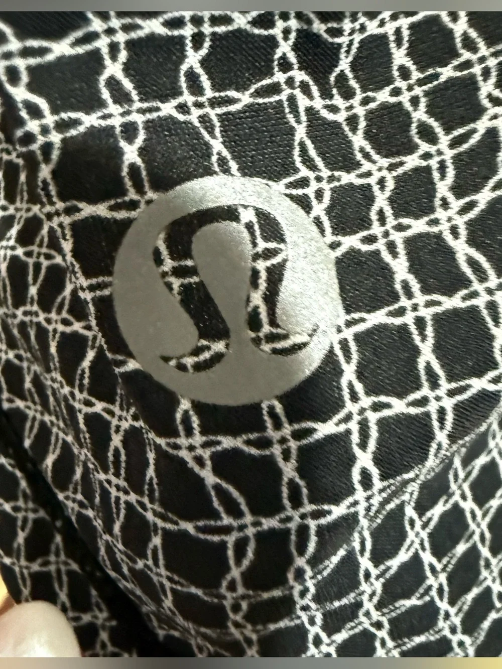 Lululemon Size 8 Black White Print Mesh Racerback Workout Tank Top